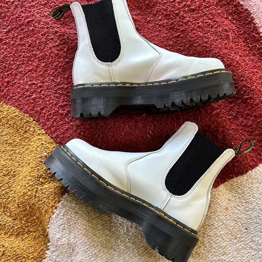 Dr. Martens White Chelsea Boots